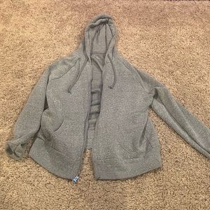 grey zip up jacket